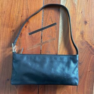 Banana Republic Elegant Black Vegan Leather Shoulder Bag